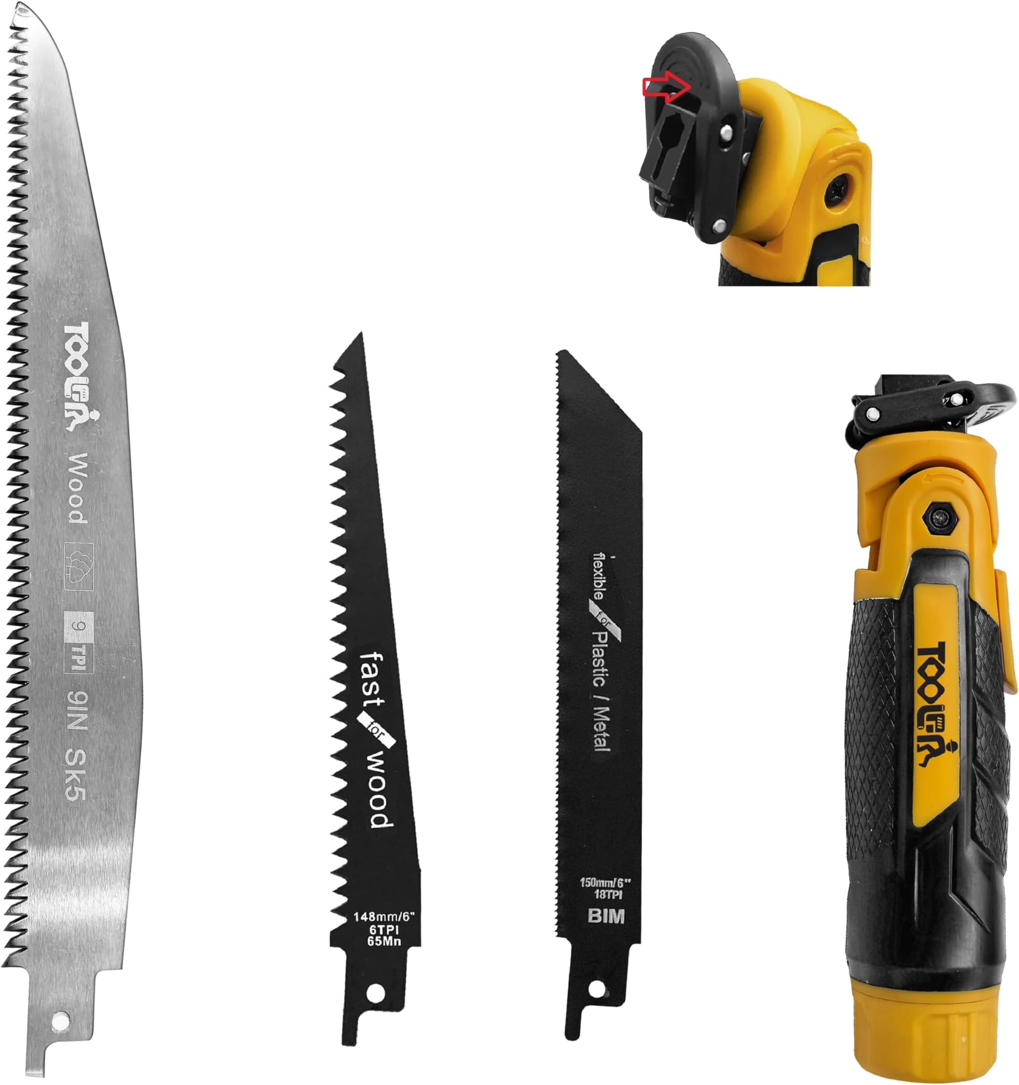 4-In-1 Multi Blades Hand Saw (Not Electric), For Cutting Wood, Metal, Plastic, Sheetrock, Drywall, Plywood, Portable Hand Saw