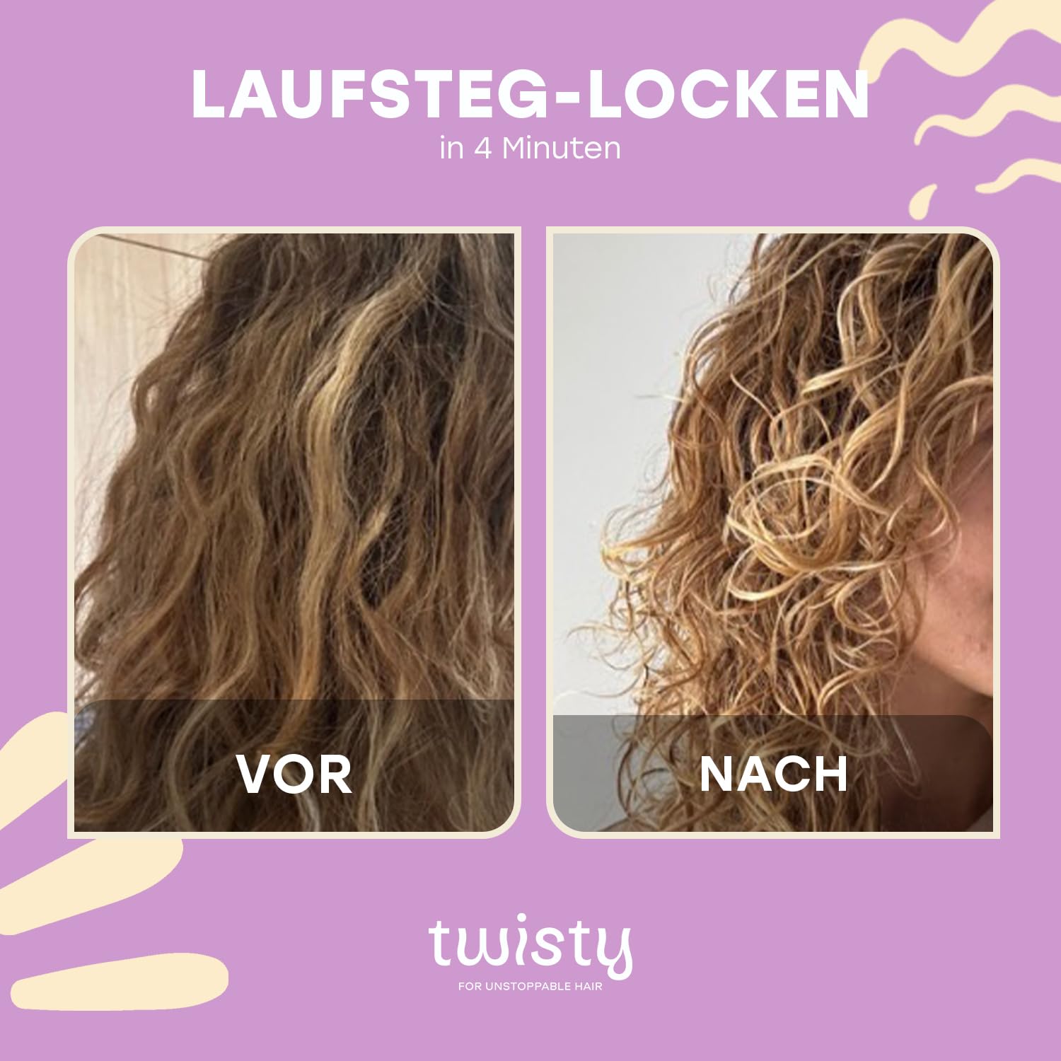 Twisty Lockencreme Curl Cream 250ml - Feuchtigkeitsspendende Lockenpflege, Anti-Frizz Styling Creme für Naturlocken & Wellen mit Sheabutter