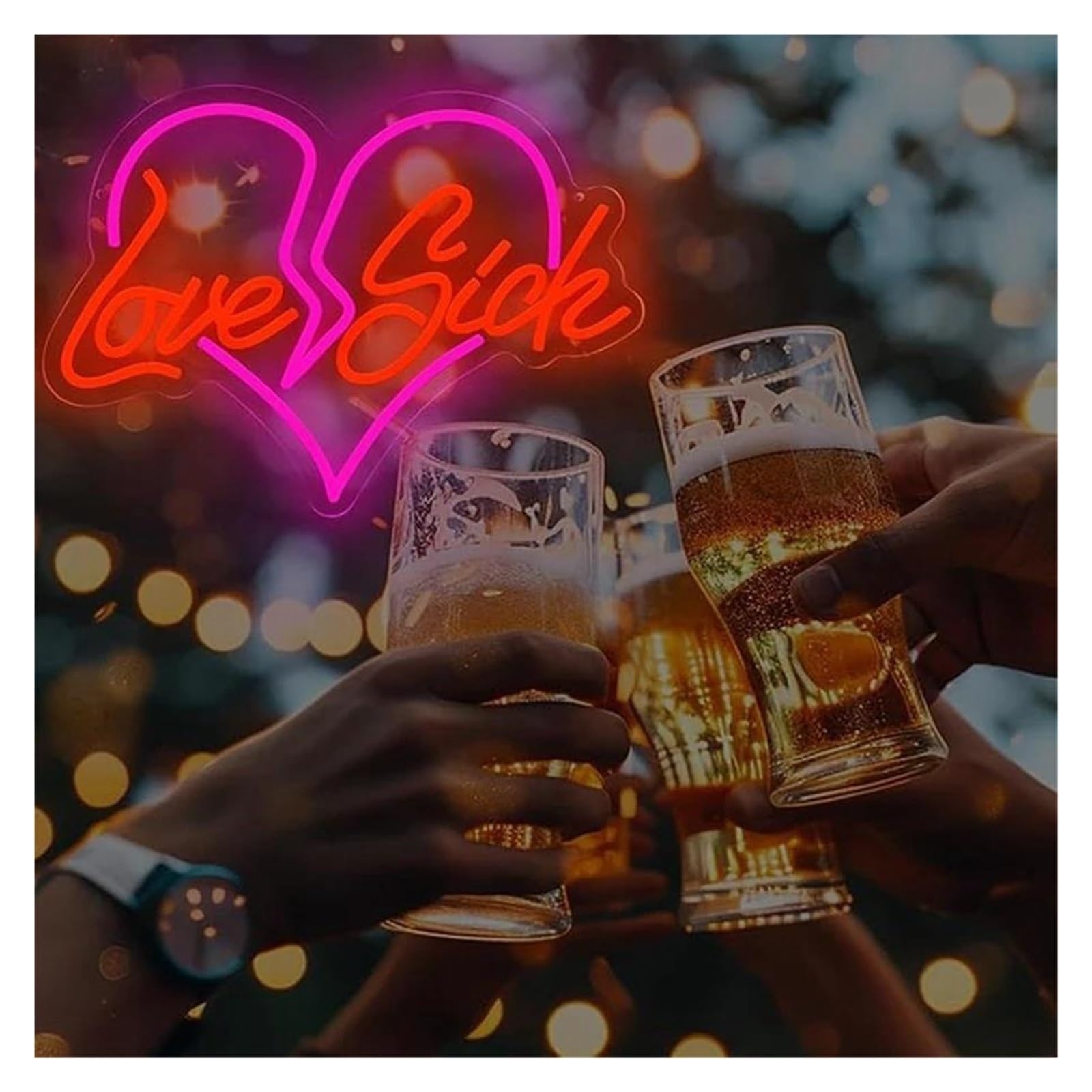 Insegna luminosa al neon Love Sick per insegna al per neon LED luce dimmerabile per casa bar negozi decorazioni per feste alimentato tramite per USB