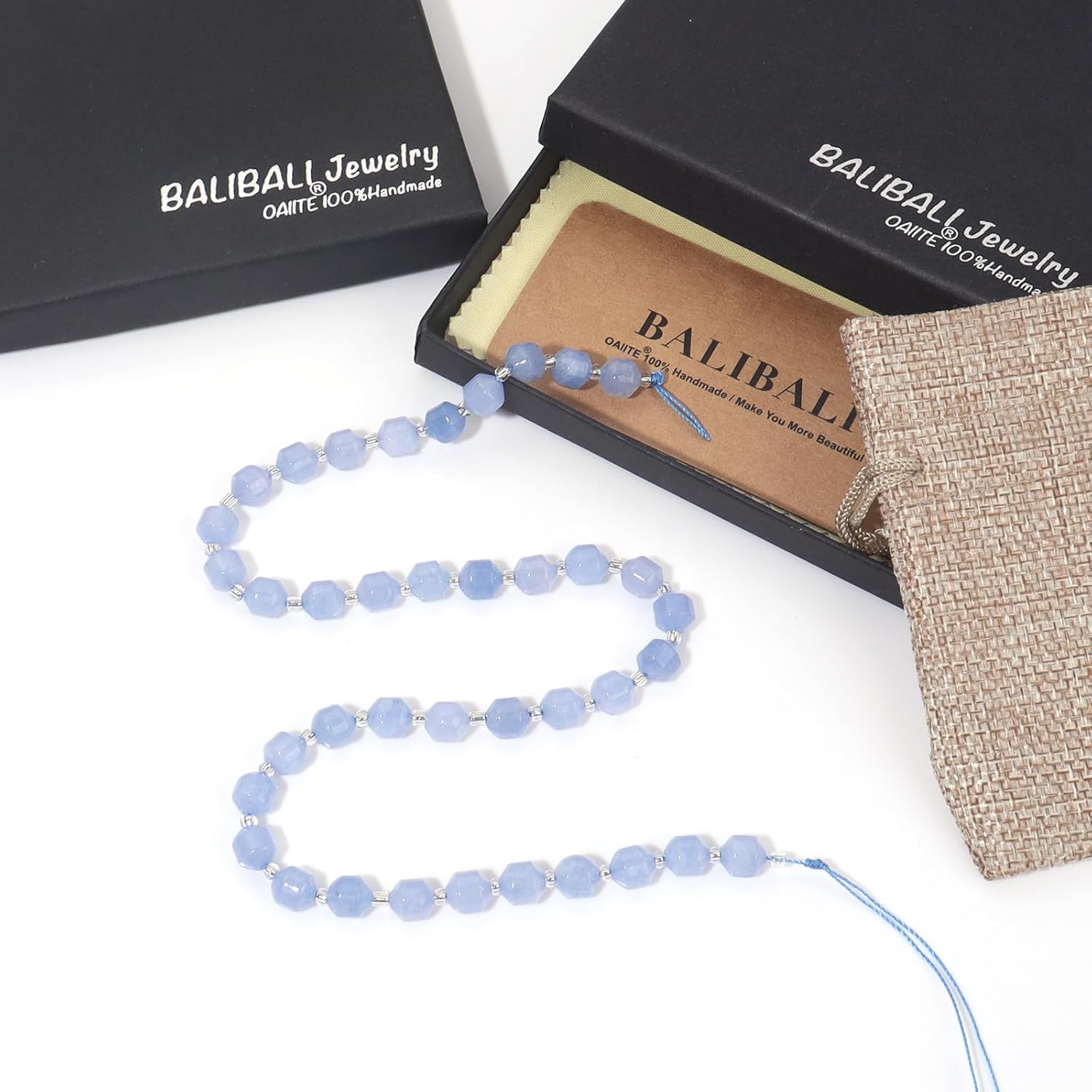 8mm Faceted Natural Aquamarines Stone Loose Round Semi Gemstone Beads for Bracelet Necklace Jewelry DIY Making - Image 6