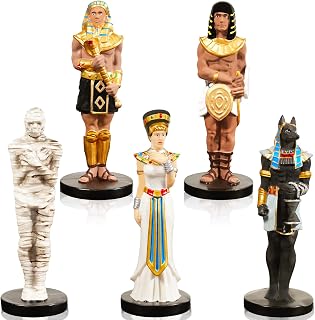 5 Pcs Ancient Egyptian Figurines Resin Miniature Egyptian Mummy Pharaoh Anubis Statue Egyptian Decor Egyptian Gods for Home Decor Christmas Party Gifts