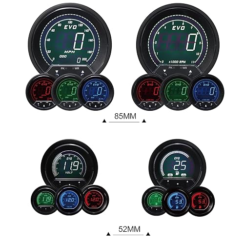 Miniatura 57 de MOTOR METER RACING - Juego de medidores para motores clásicos (juego de 6 medidores)