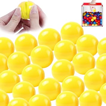 50Pcs Bingo Balls, Hollow PP 1.57in Lottery Balls, Smooth Vibrant Raffle Balls, Round Lottery Balls for Lottery Ball Machine Party, Yellow