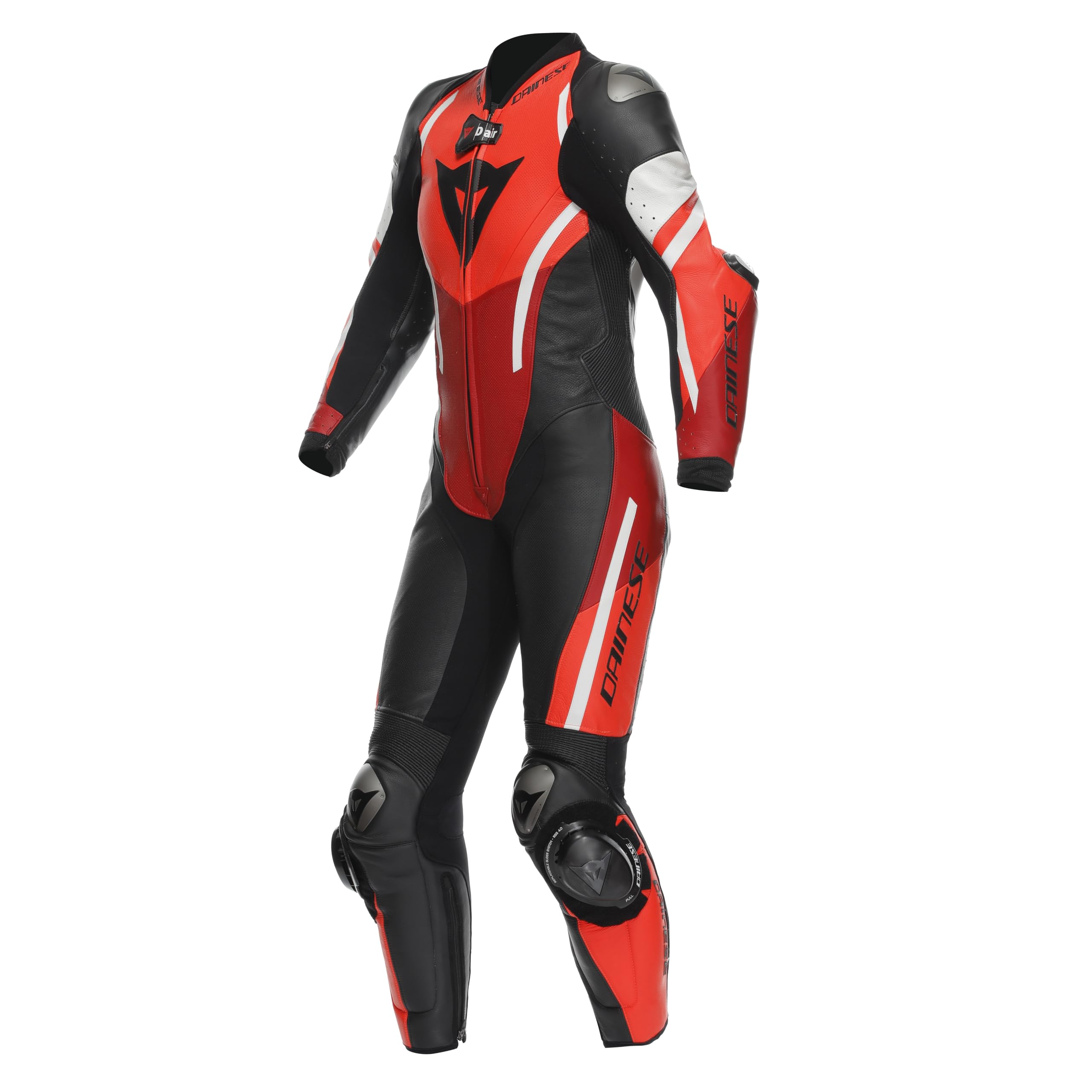 Dainese Misano 3 D-Air perforowany 1-częściowy damski skórzany kombinezon motocyklowy, czarny/biały/czerwony, 46