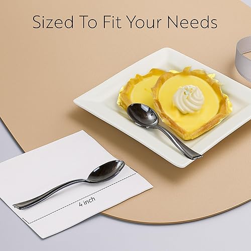 Miniatura 2 de Restaurantware Mini cucharas desechables de 4 pulgadas, 100 cucharas pequeñas desechables, par de alta resistencia con aperitivos o postres,