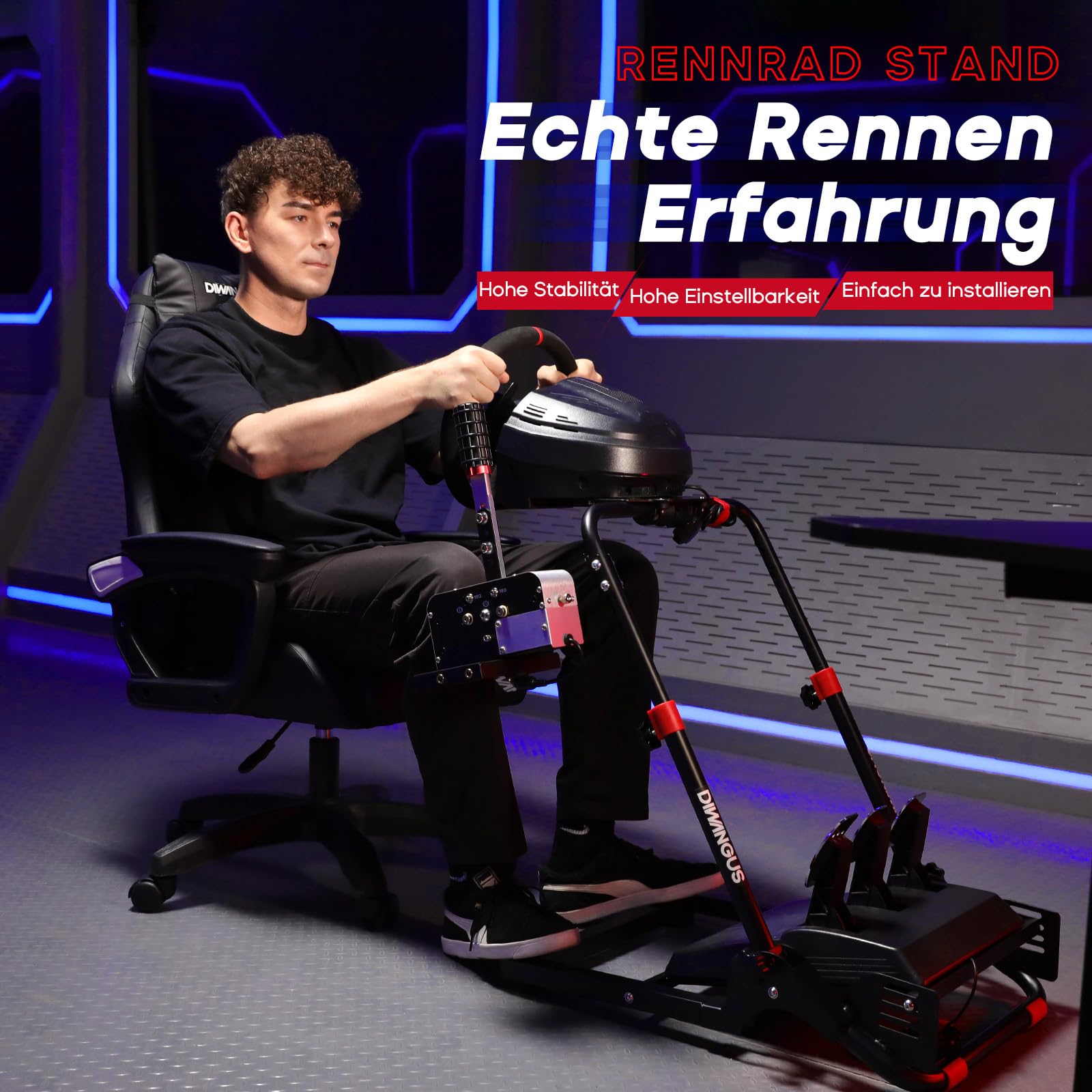 DIWANGUS Lenkradständer Keine Installation Racing Lenkrad Halterung für Logitech G923 G920 G29 G27 G25 Thrustmaster T248X T248 T300Rs TX T150 PS4 PS5 Xbox 360 Xbox One PC