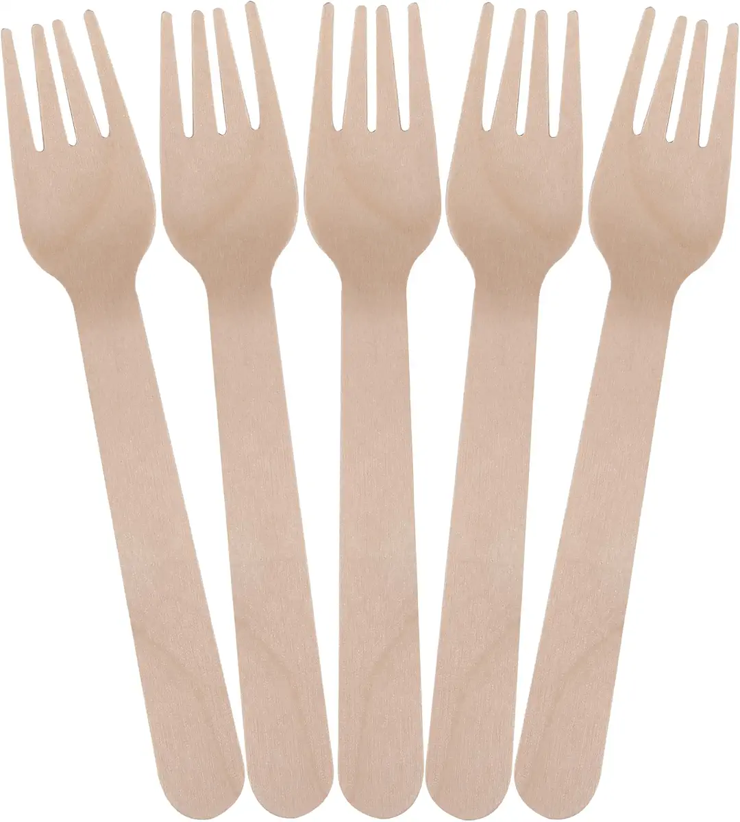 LotFancy Disposable Forks, 100 Pcs Wooden Forks, 6.2inch Compostable Biodegradable Eco-friendly Forks, Great for Party Camping Picnics