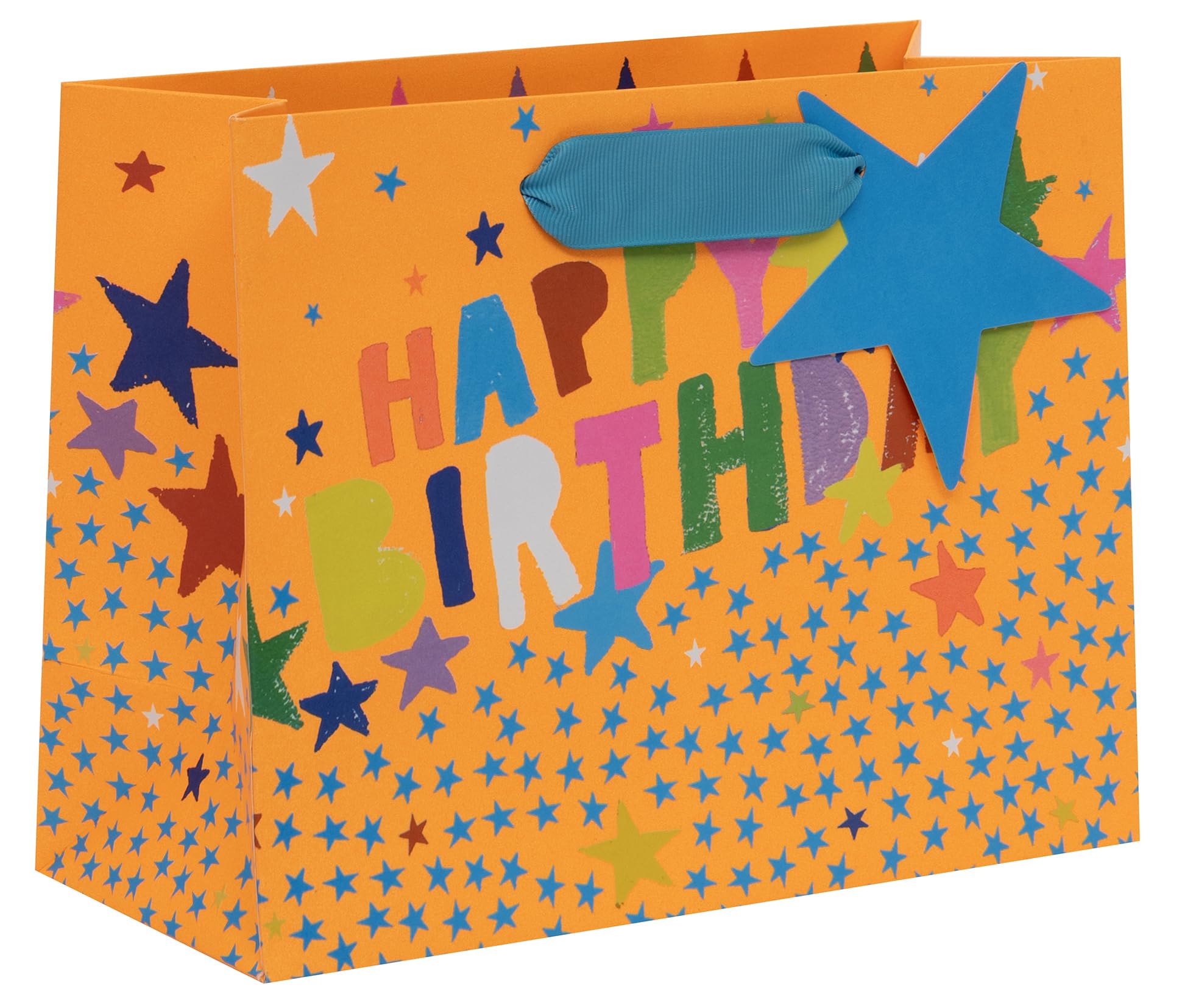 Glick Medium Landscape Gift Bag - Happy Birthday Stars Design - 225 x 175 x 100mm