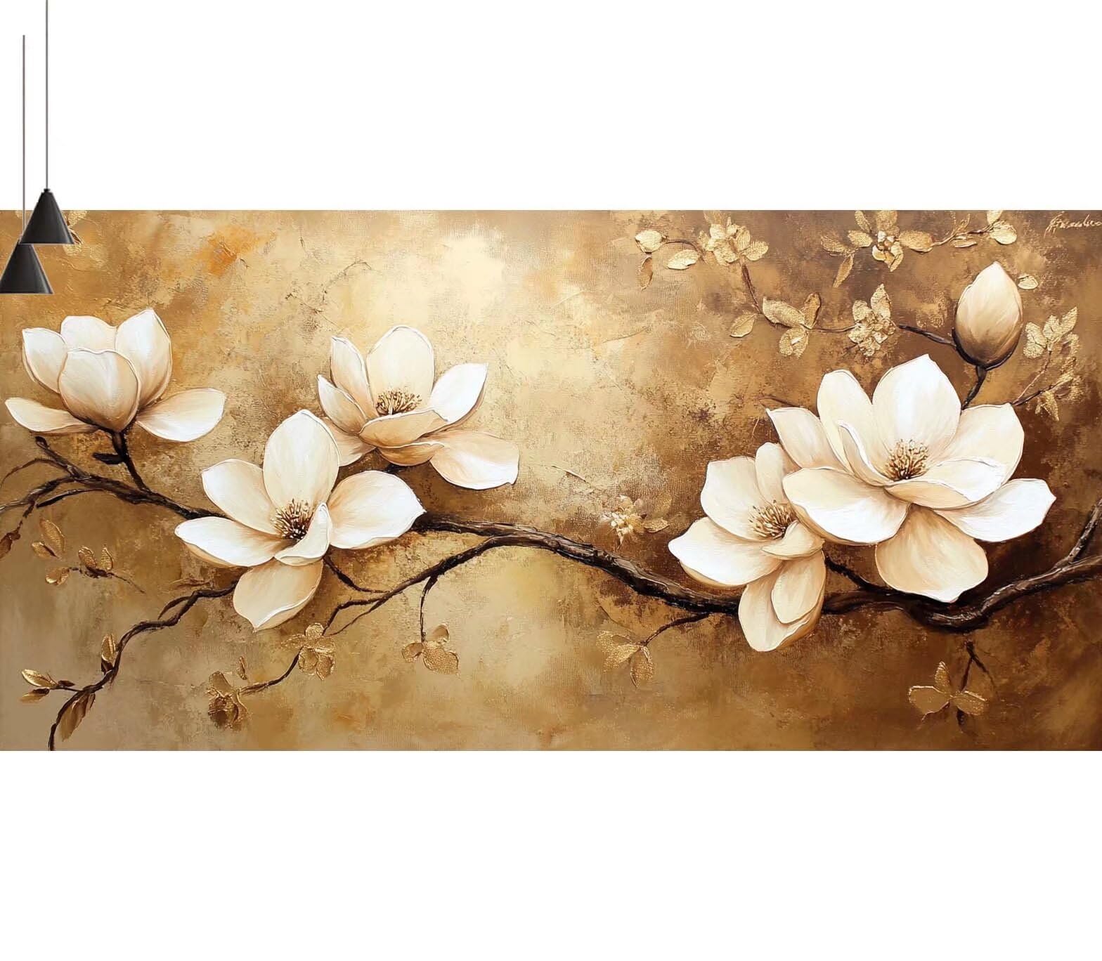 Dipingere con i Numeri per Adulti Bambini, Paint by Numbers con Pennelli Pittura a Pigmento Acrilico, Fai Da Te pittura di Numeri Kit Decora la casa Regalo (Senza Cornice)- Fiore,Rosa 90x260cm V-614