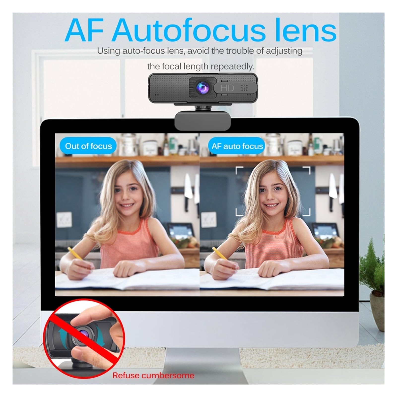Kamera internetowa HD USB Kamera internetowa z autofokusem 1080p z mikrofonem Kamera AF z autofokusem do nauczania online na żywo w komputerze Praca biurowa