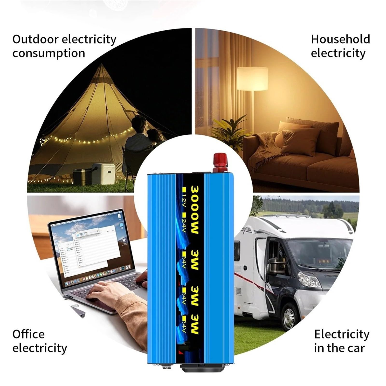 Inversor de Corriente Inversor De Onda Sinusoidal Pura 1000W-4000W DC 12V Y 24V A AC 220V 50hz(24V 1000W 220V)