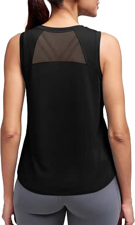 Tank Tops for Women Open Back High Neck Workout Tops Running Athletic Shirts Gym Clothes Yoga Outfits Fitness Clothing