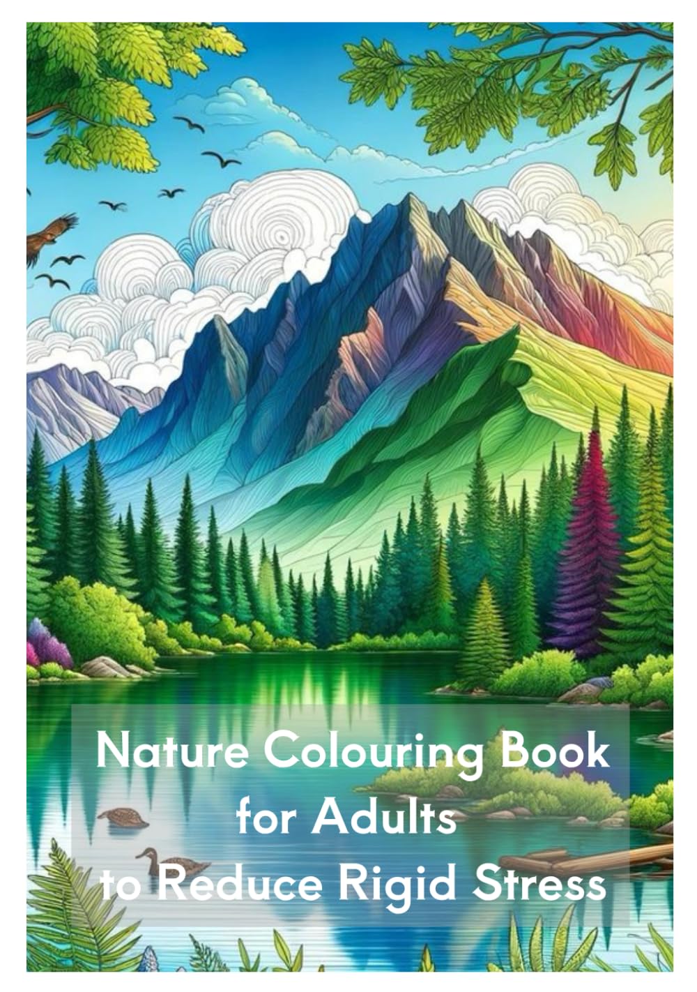 Nature Colouring Book for Adults to Reduce Rigid Stress: to provide a tranquil and enjoyable coloring experience, encouraging relaxation and mindfulness.