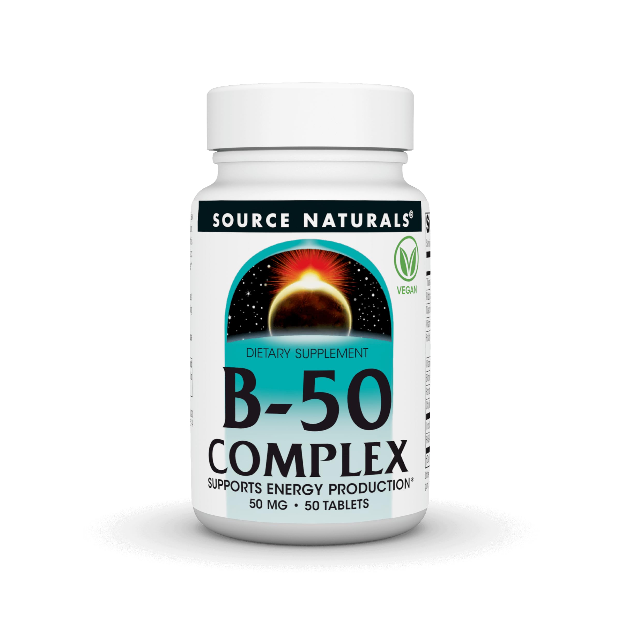 Source Naturals B-50 Complex, Supports Energy Production* - 50 mg -50 Tablets