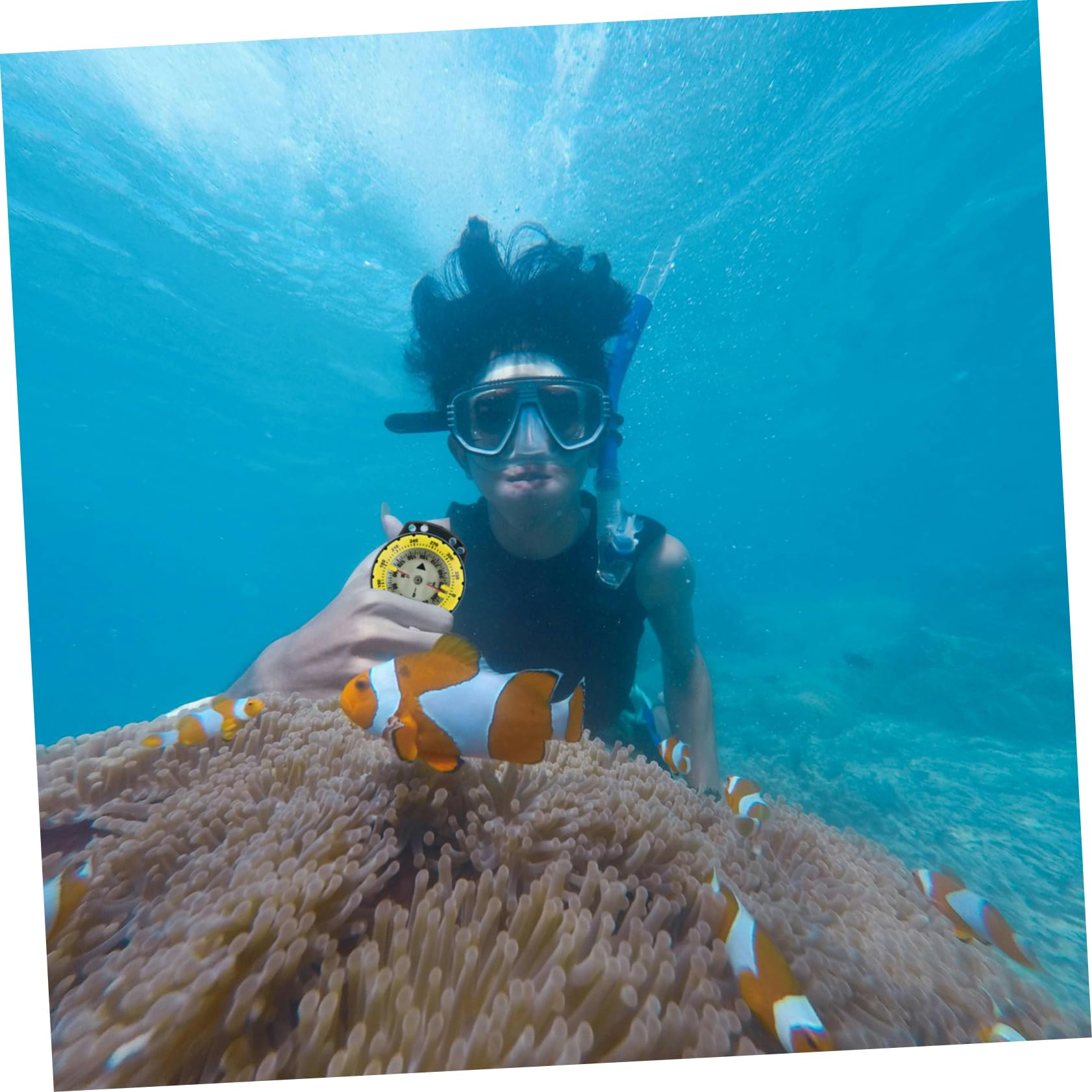 Toyvian Reloj con Brújula de Buceo Amarillo Brújula de Supervivencia para Montañismo Senderismo y Actividades al Aire Portátil
