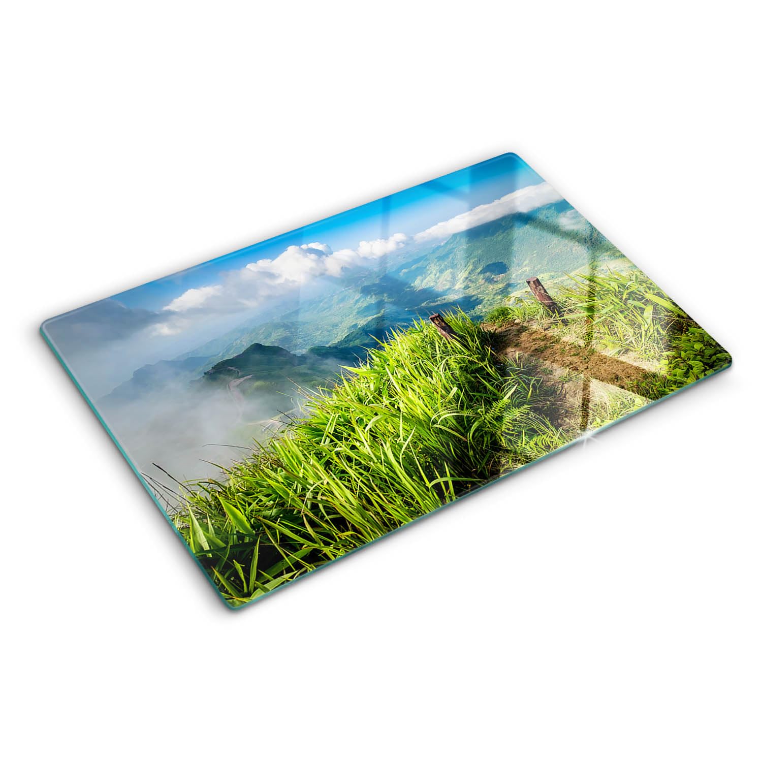Planche à découper en verre Sommet du sentier résistant à la chaleur