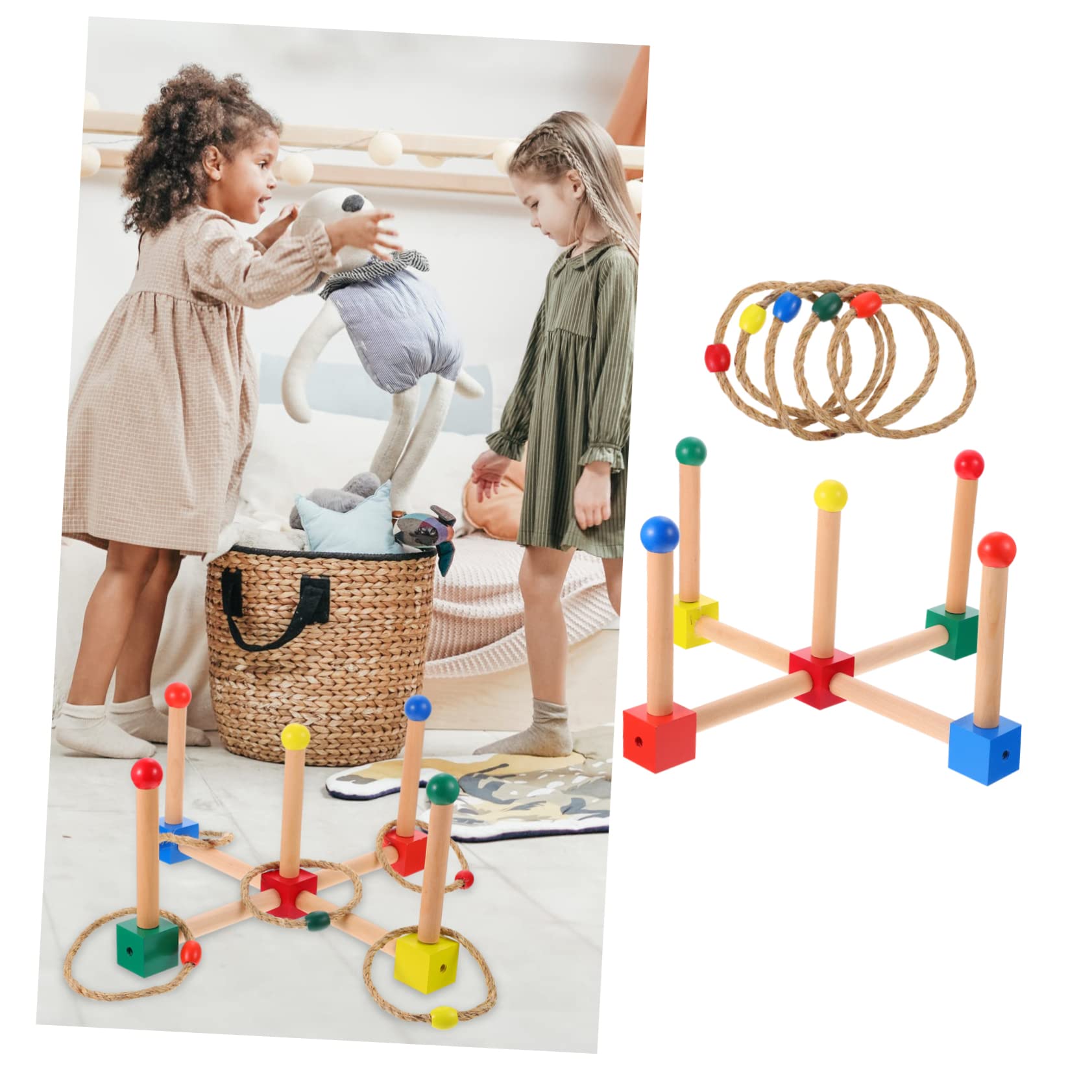 Gioco Lancio Anelli in Legno per Esterno per Bambini