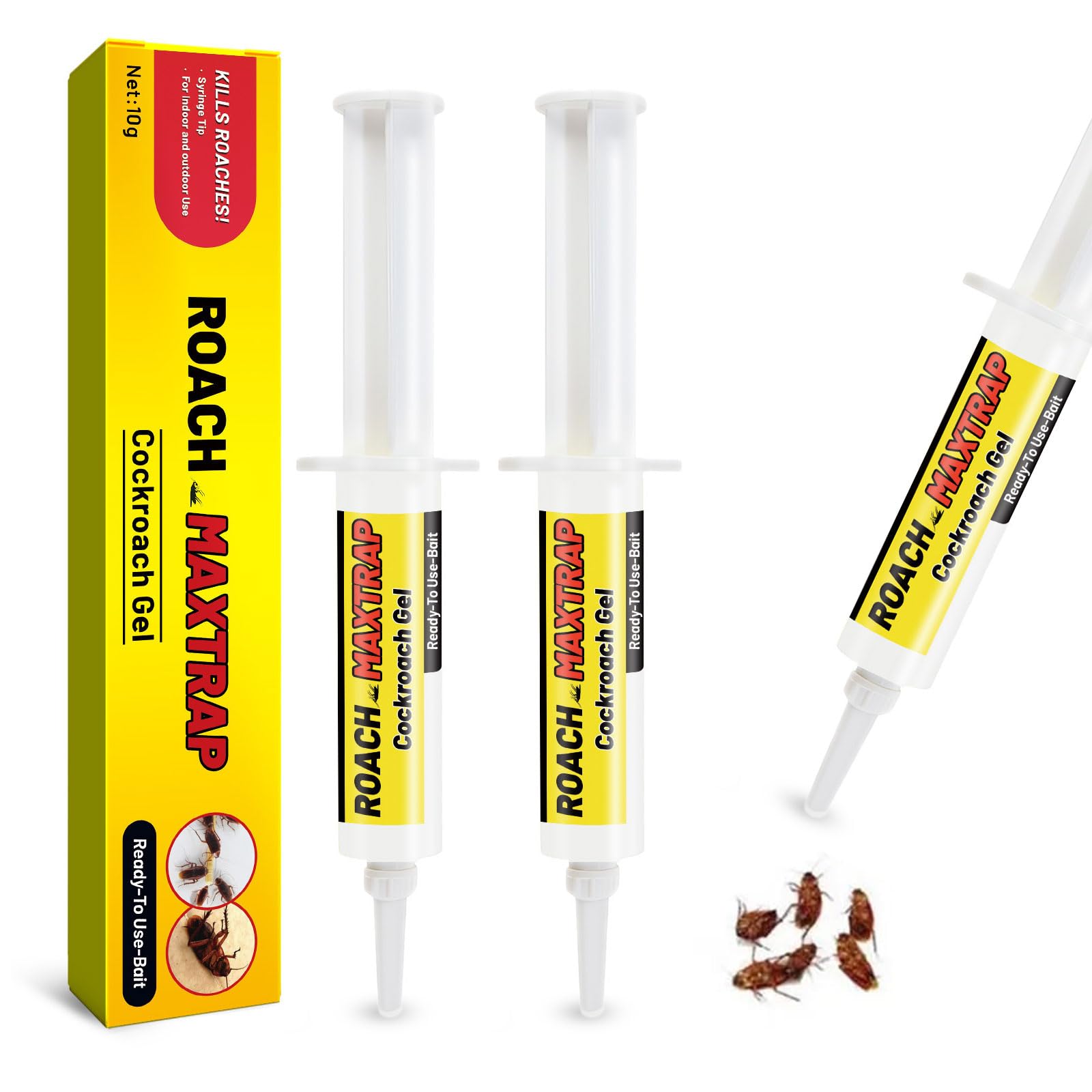 Cockroach Killer Gel Bait,Powerful Cockroachs Gel,Cockroachs Killer Bait,Roach Trap Master,Cock Eliminator Gels,for Toilet Bedroom Kitchen,2PCS