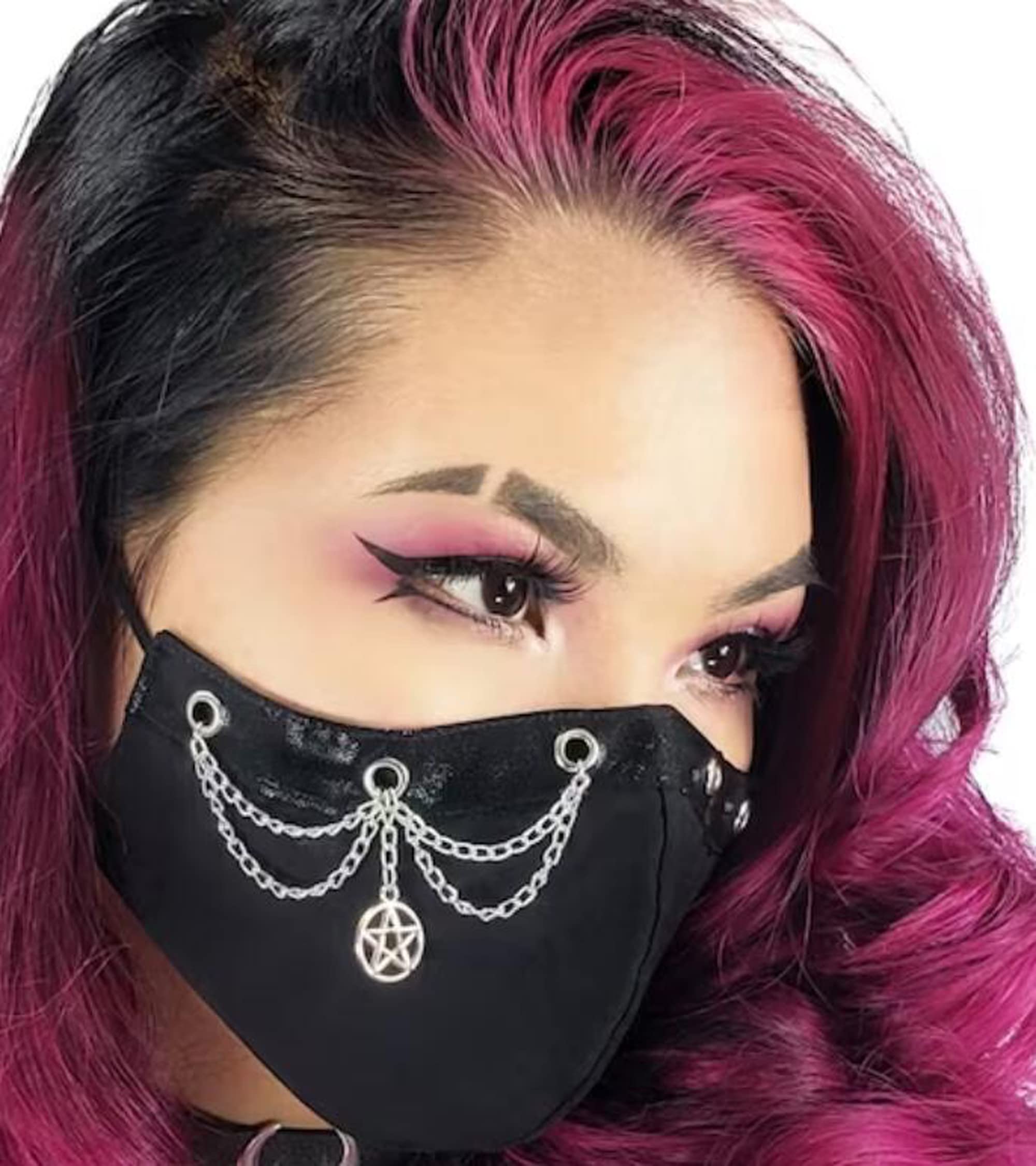 BSTANG Men Women Steampunk Retro Gothic Leather Mask Halloween Cosplay Gears Mask Spike Mask