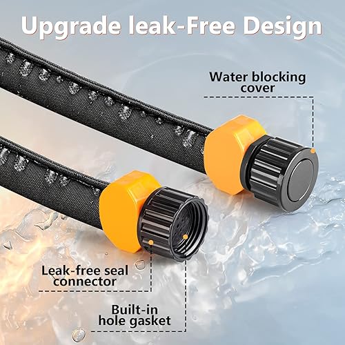 Miniatura 4 de JAZIPO Manguera de remojo de alta calidad de 75 pies, sistema eficiente de riego por goteo de jardín, manguera de riego resistente, manguera de