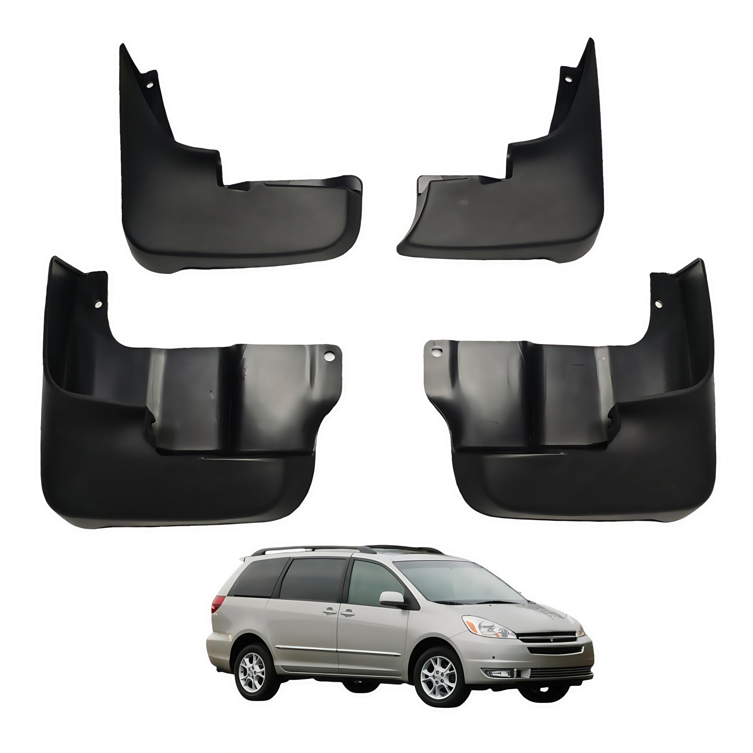UDRFKDS Mud Flaps Splash Guards For Toyota Sienna 2004-2009 Without Running Boards Accessories Mudflap Fender Flares Front and Rear Mud Guard Set 4PCS