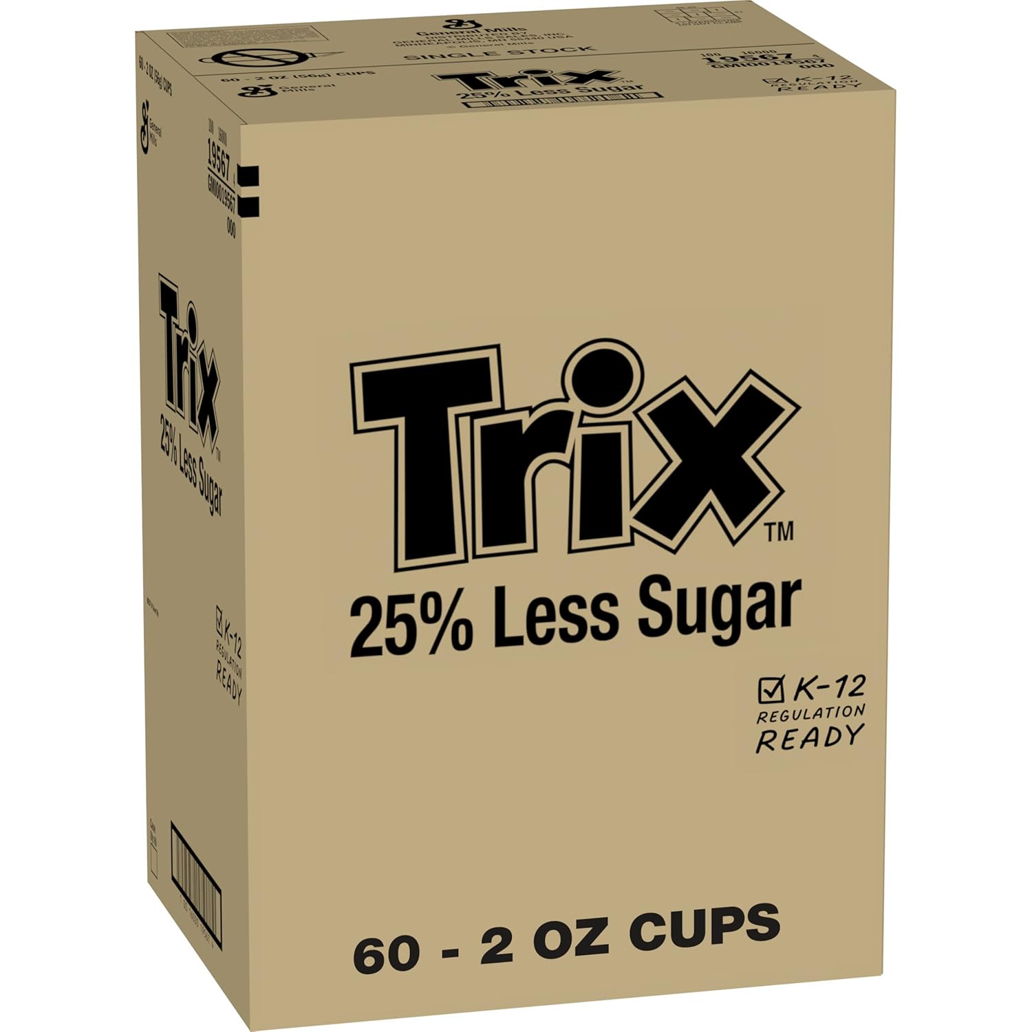 Trix Cereal 25% Less Sugar K12 2oz EQ Grain (60 ct) 2 oz