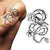 Temporary tattoo black dragon axe maori tribal body art sticker transfer for arms shoulder Celtic Aztec Samoan for adult men and women… Japanese dragon