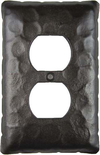 Rancho Rancho Cubierta de placa de interruptor dúplex simple de hierro forjado EPH41 (bronce)