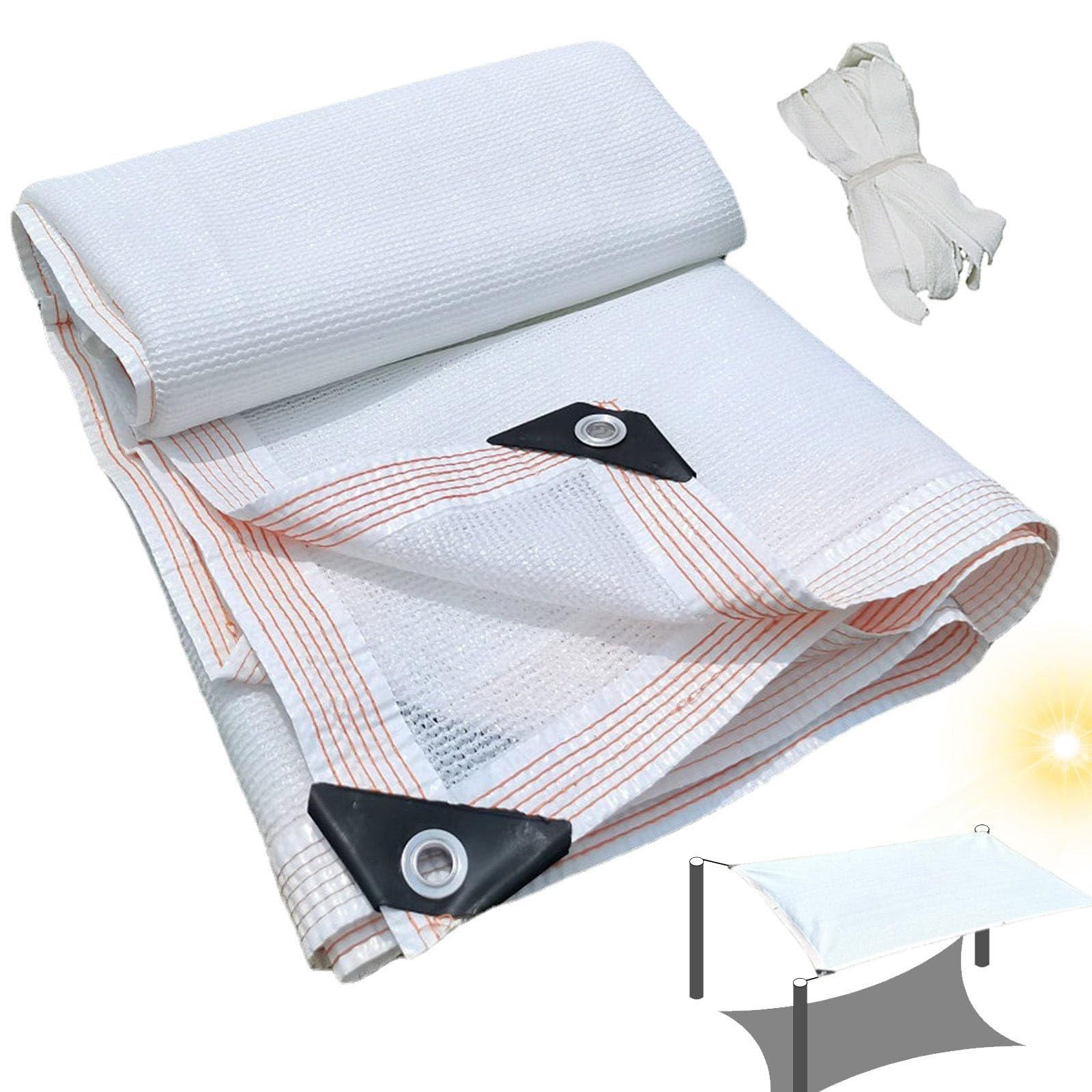 WQPMNYG 60% Shade NettingWhite Garden Canopy UV Protection Sun Shade Cloth with Grommets Rectangular Sail for Outdoor Privacy Available in 1m to 12m (4x20m) Sizes