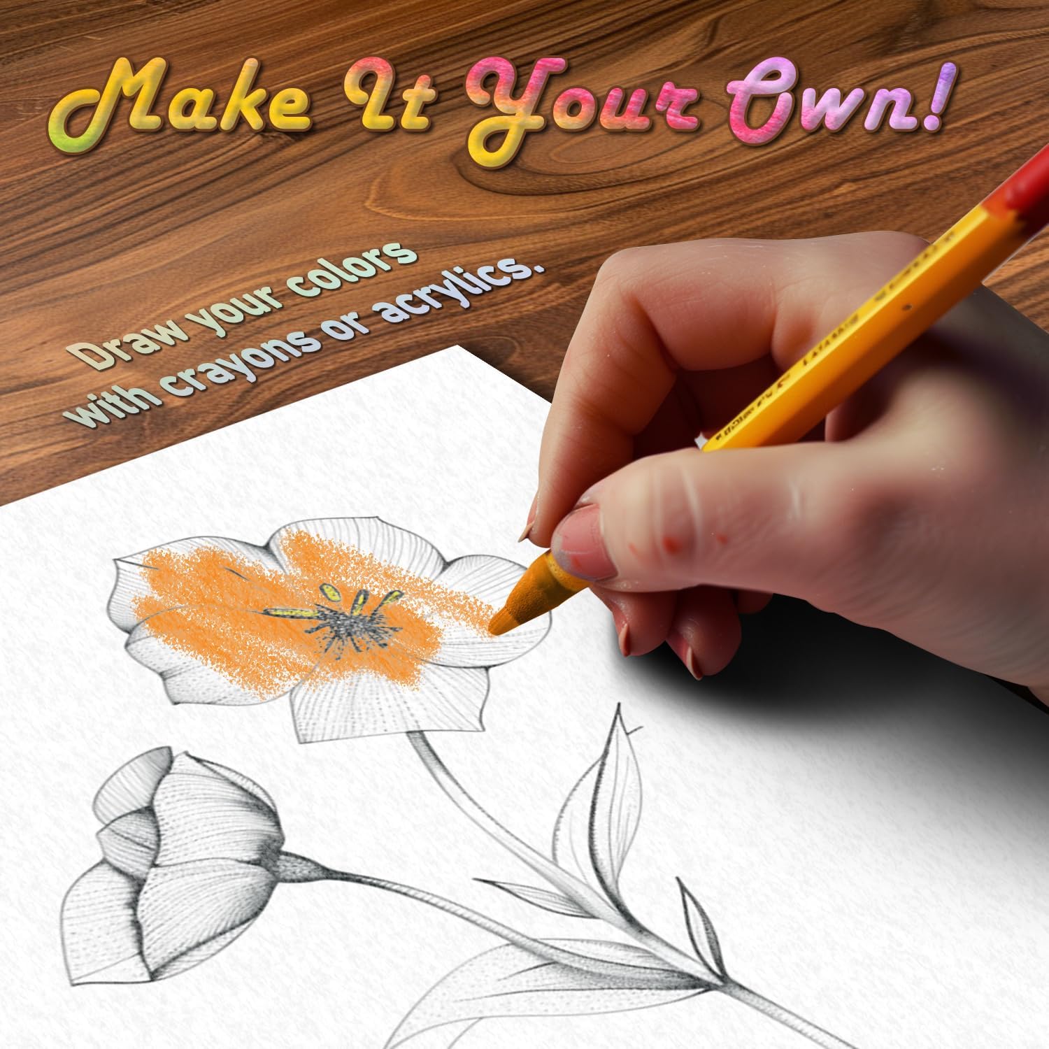 FurnoFlexArt Acoustic Panels Tiles Decorative Room Sound Proof Foam Absorbing Panels Noise Dampening Canceling Reducing Blocker for Walls (Floral Sketch, 48 * 32 in)