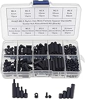 Vista 9 de M2 Nylon Hex Macho-Hembra Separadores Separadores Tornillo Tuerca Surtido Kit (Negro)