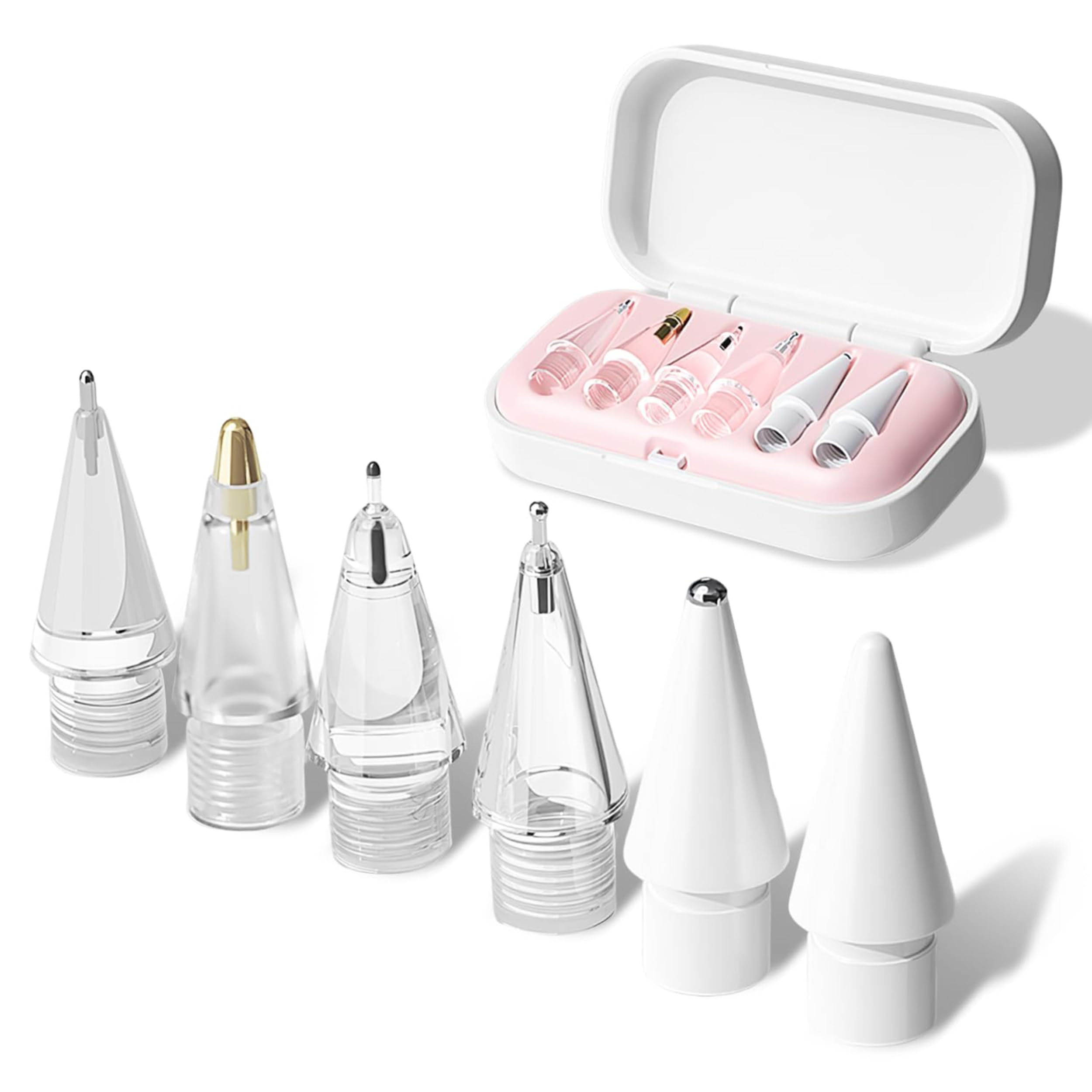 Sounce 6-Piece Apple Pencil Tips for Apple Pencil 2nd/1st Generation and Apple Pencil Pro/USB-C, Durable Highly Sensitive Precise POM Replacement Tip for iPad Pro/Mini/Air