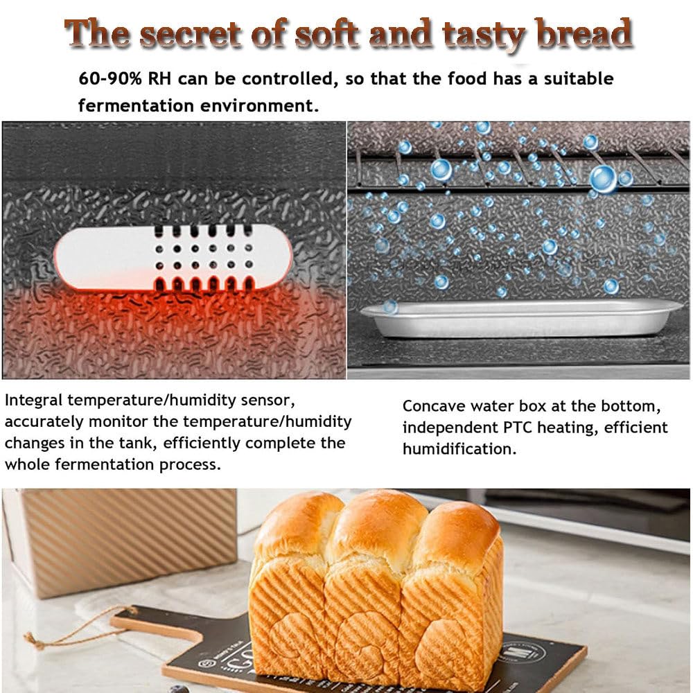Qiang Machine à Lever La Pâte électrique 40l,Chambre De Pousse Boulangerie,Température Réglable 20 à 50°c,Contrôle Automatique De L'humidité,Fermentation Uniforme,pour Maison