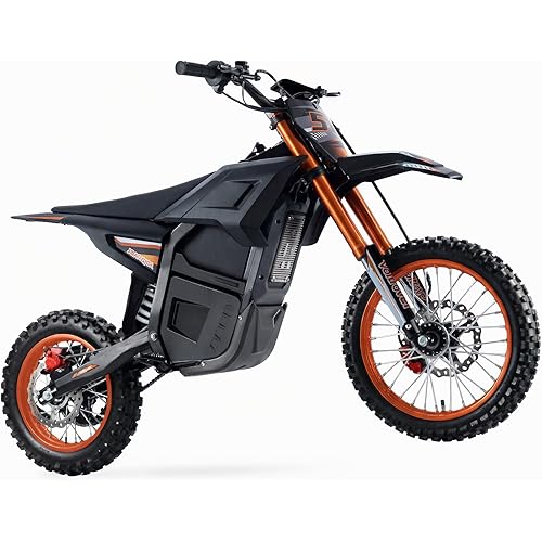 Electric Dirt Bike for Teens, 2000W Powerful Motorcycle with 48V 20AH Lithium Battery, 14"/12" Fat Tire Off-Road and 3 Speed Modes EBike Fit Age 13+, Orange