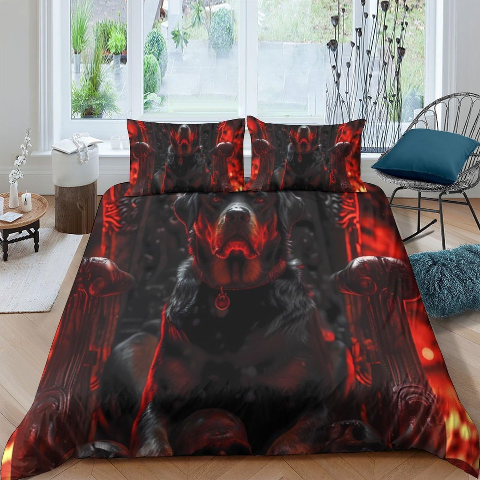 Ctjqhvkz Style-7 3D Printed Fire Demon Fitted Sheet Microfiber Soft Mattress Cover For Bedroom Dorm Decorative Protection Single（135X200cm）