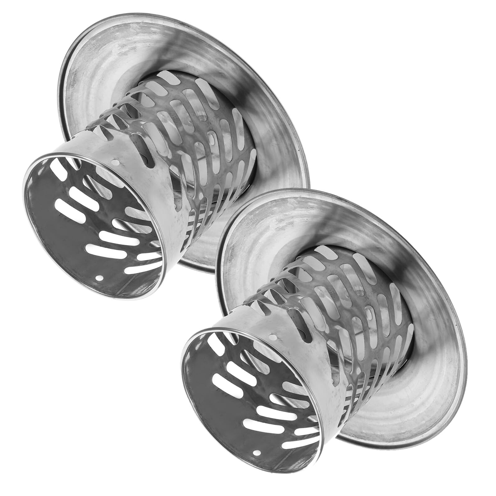 Chapeau de cheminée rond en acier inox pour toit, protection pluie et animaux, 2 pcs