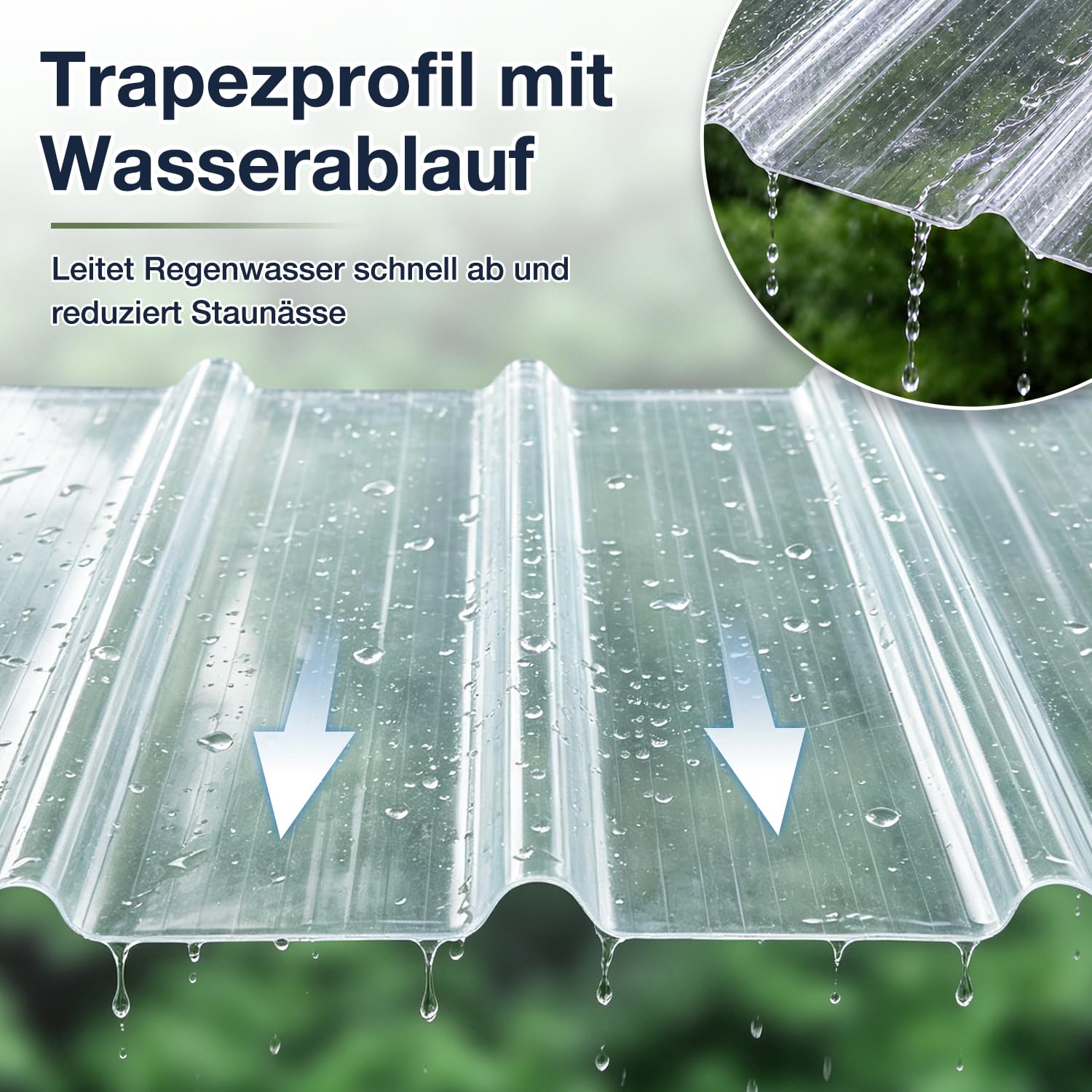 Chapa trapezoidal, láminas onduladas, transparente, 90 x 100 cm