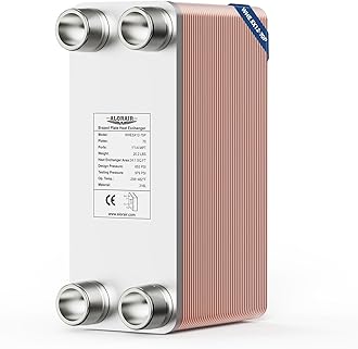 ALORAIR 5"x12" 70 Plates Heat Exchanger with 1-1/4" MPT Port,316L Stainless Steel Water to Water Brazed Plate Heat Exchanger for Floor Heating, Water Heating, Commercial and Industrial Refrigeration