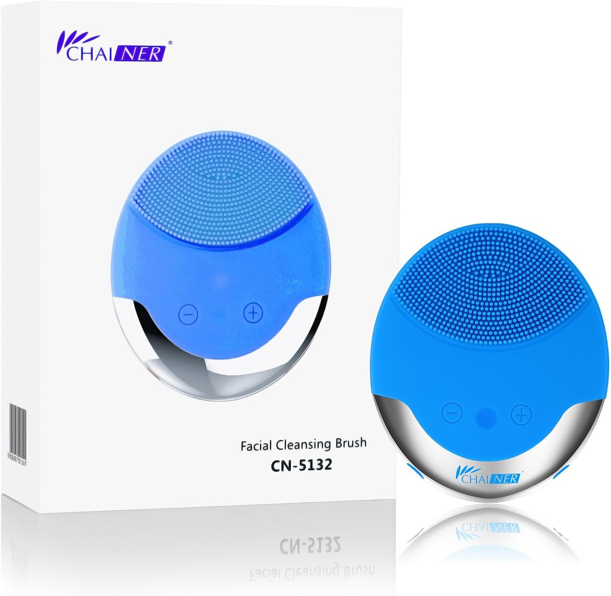 Sonic Facial Cleansing Brush -Massager Brush Facial Cleansing & Massager Silicon Vibrating Gentle Exfoliation for all Skin Types Waterproof with USB Rechargeable (BLUE)