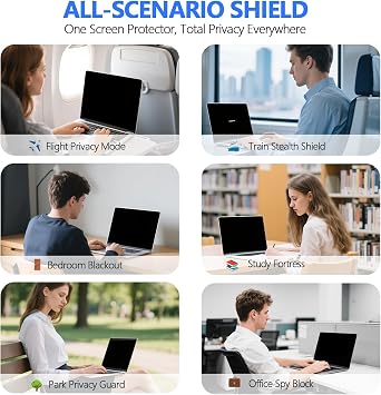 Magnetic Privacy Screen Protector for MacBook Air 13.6 & 13 Inch (2022-2026, M2/M3/M4/M5), Removable Anti Spy Glare Blue Light Shield for 13.6 Mac Laptop Privacy Filter