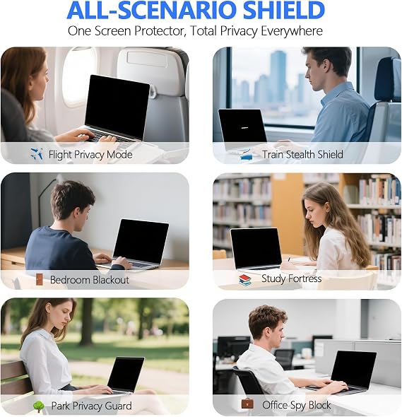 Magnetic Privacy Screen Protector for MacBook Air 13.6 & 13 Inch (2022-2026, M2/M3/M4/M5), Removable Anti Spy Glare Blue Light Shield for 13.6 Mac Laptop Privacy Filter