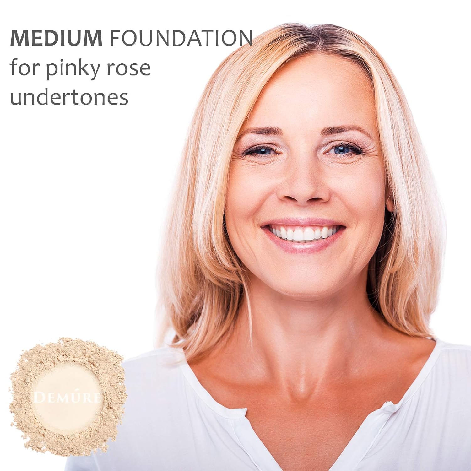 Demure Medium Foundation Powder, Loose Face Powder - Natural Makeup with Pure Crushed Minerals - Image 3