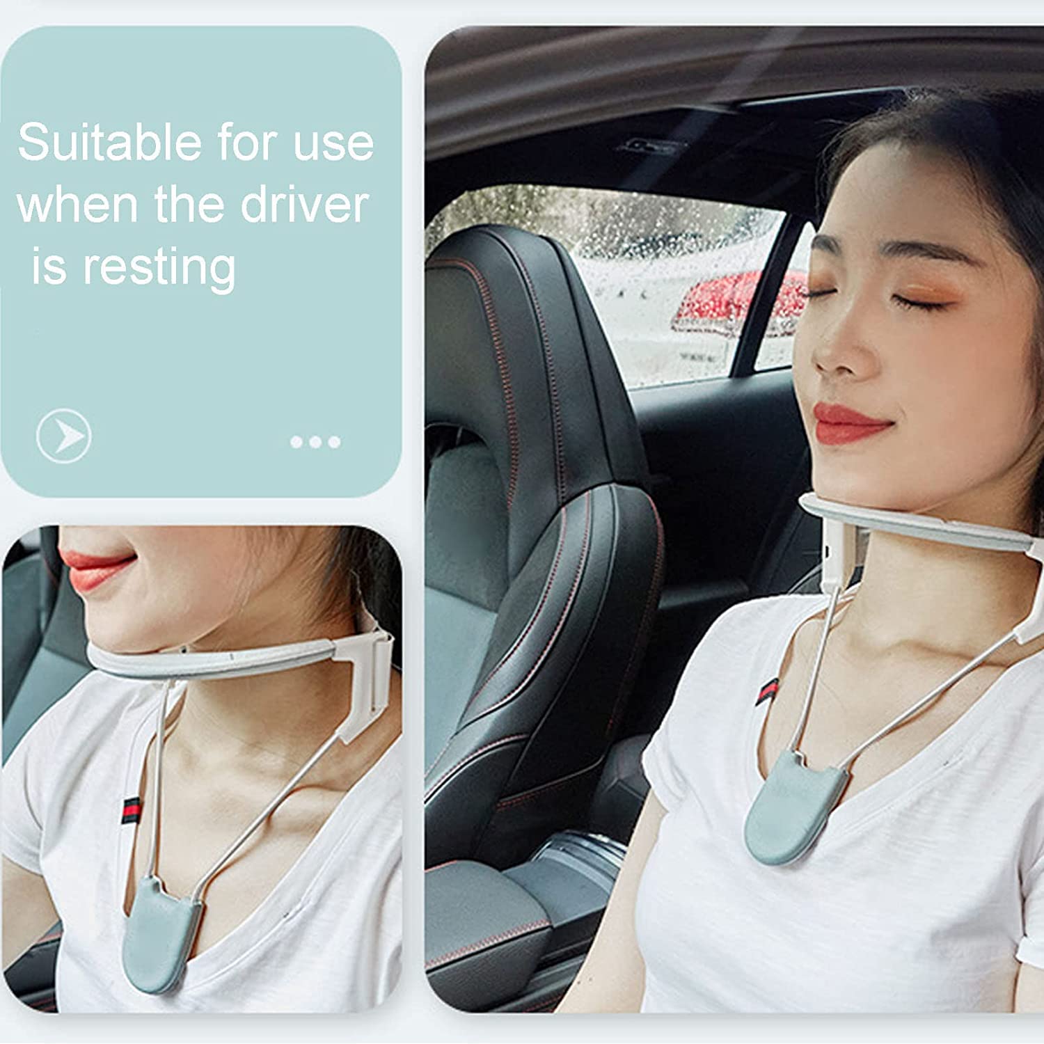 Soporte para el cuello, soporte para el cuello, dispositivo de tracción cervical, compresa caliente para evitar la cabeza hacia adelante, dispositivo corrector de postura del cuello, soporte