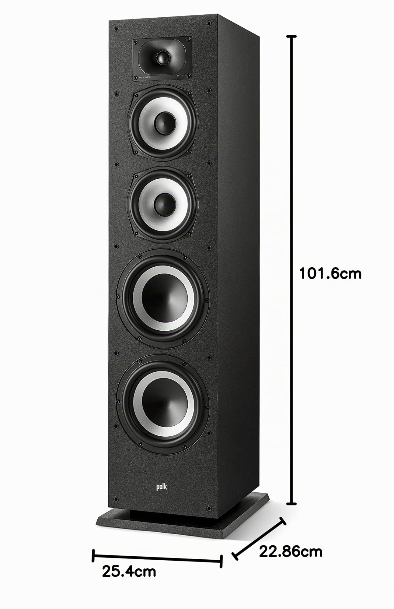 Polk Audio MXT70 - Diffusori Hi-fi per Sistema Home Cinema, ad Alta Risoluzione, Colore: Nero, 1 unità