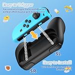 FASTSNAIL Grips Compatible with Nintendo Switch JoyCon, Wear-Resistant Handle Kit for Switch Joy Cons, Ergonomic Controller Holder Switch Games Accessories, 2 Pack (Black)