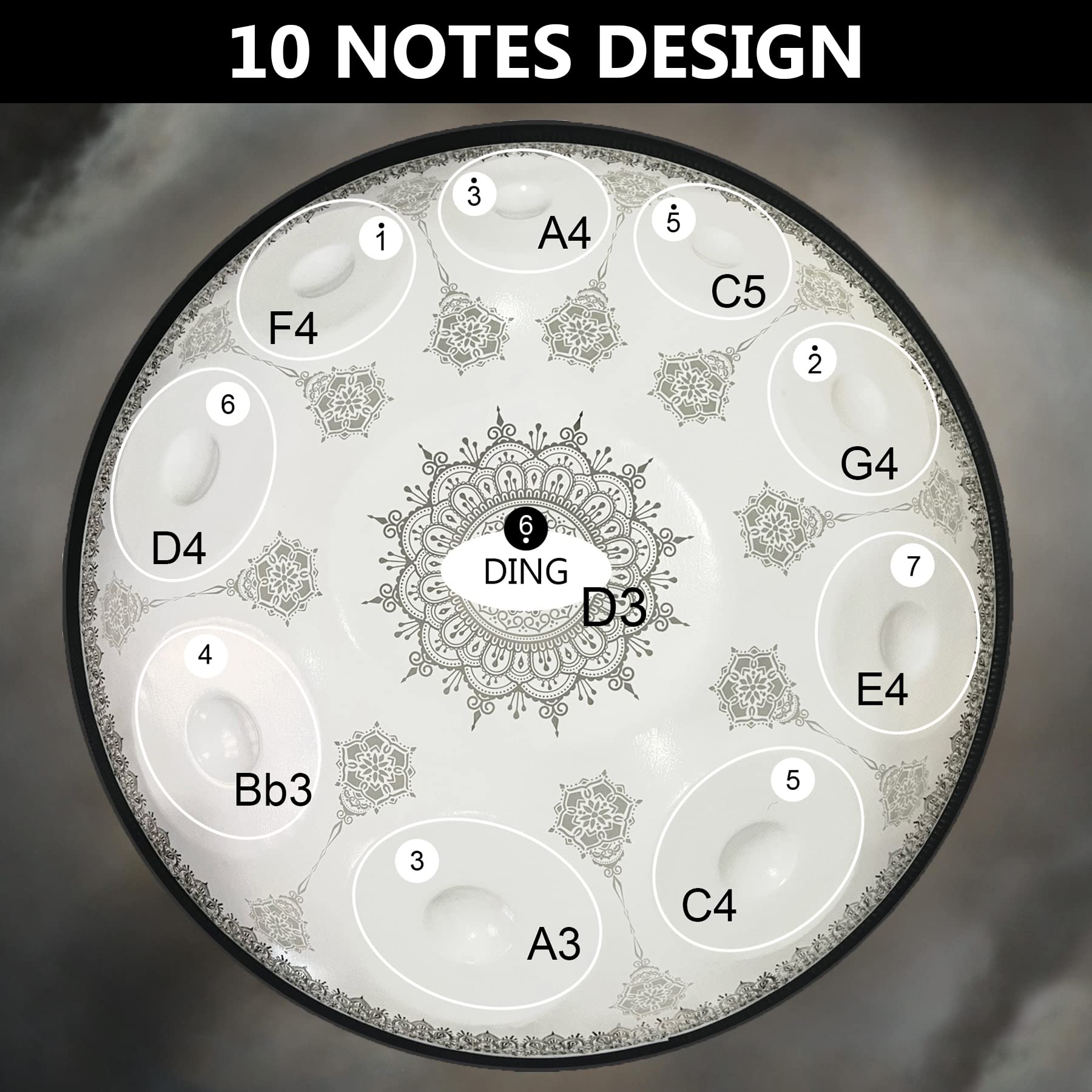 ハンドパン　10音　432Hz ハンドパン 432Hz 10音 美しいブルーの渦模様入荷しました Dマイナー 2025