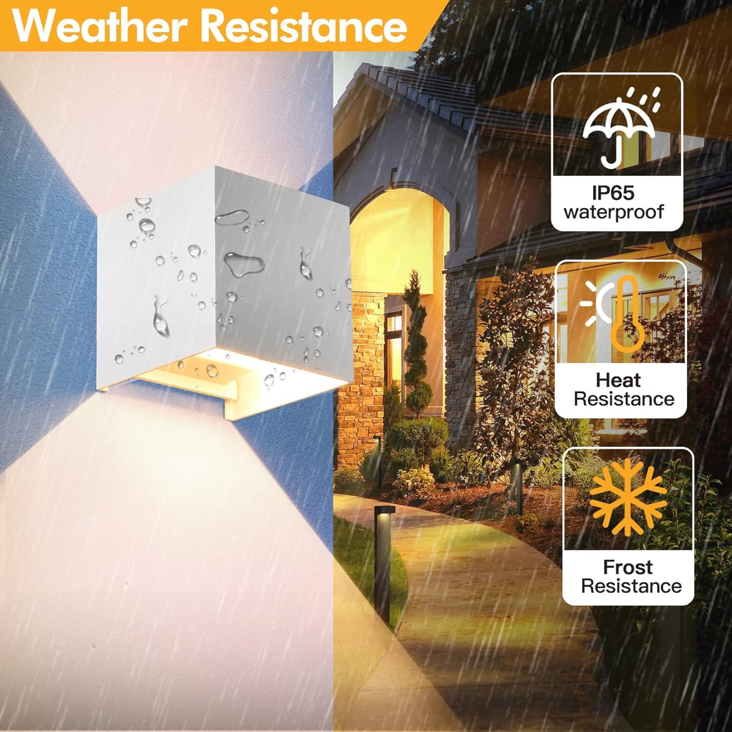 Kit 4 Applique LED da Esterno Bianca attacco G9 IP65 Cubo Alluminio Fascio Regolabile Up Down Lampada Parete Moderna 10x10x10 cm Lampadina non inclusa Max 12W (4)