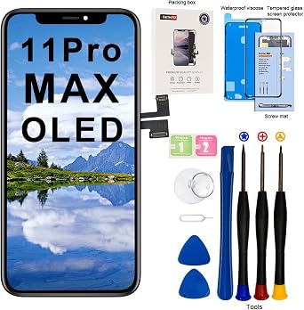 EFAITHFIX for iPhone 11 Pro Max Screen Replacement OLED 6.5 Inch [NOT LCD] Display 3D Touch Frame Assembly Digitizer with Repair Kit Screen Protector Waterproof Adhesive for Model A2161, A2220, A2218