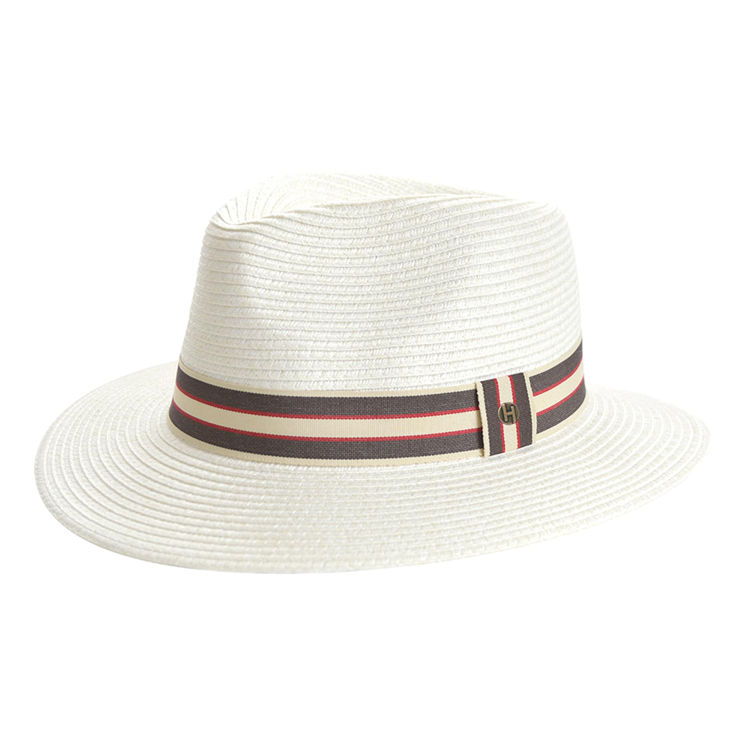 Stripe Fedora Hochwertiger Sonnenhut mit gestreiftem Band UV-Schutz 50+