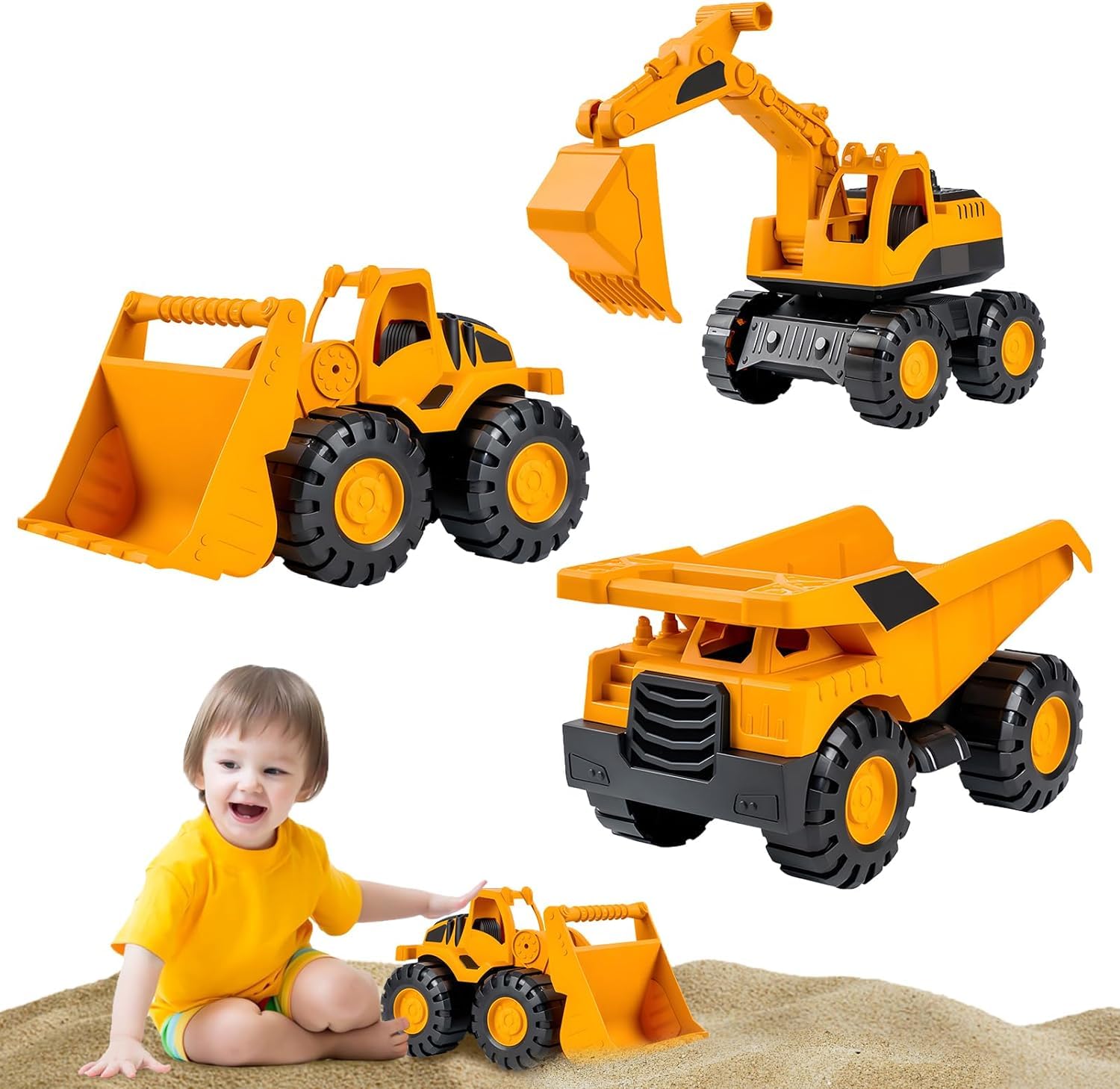 Camión, juguete de arena, excavadora, camión, caja de arena, juguete de playa, vehículos de construcción, juguetes para niños, juguetes de jardín a partir de 1, 2, 3, 4 años, regalos para niñas (3